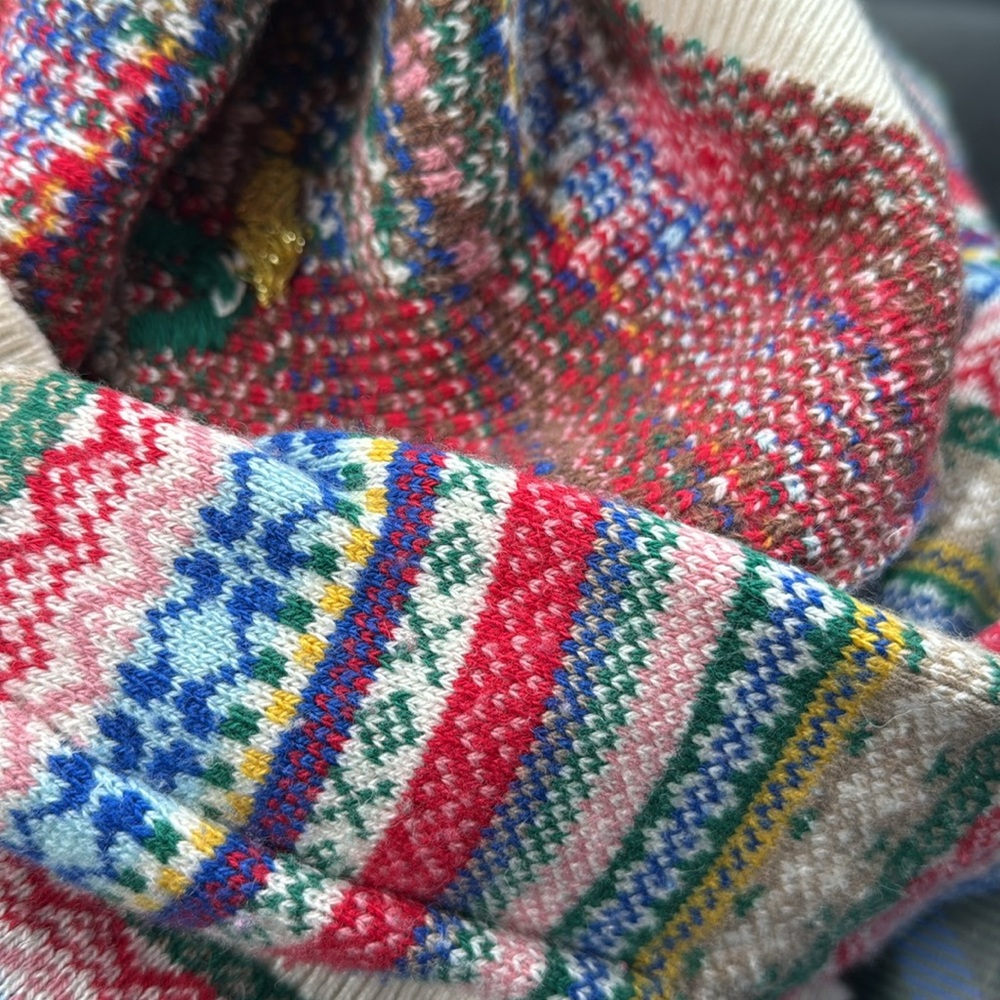 Boden fair isle Robin holiday Christmas sweater wool blend women's XS - Picture 7 of 7